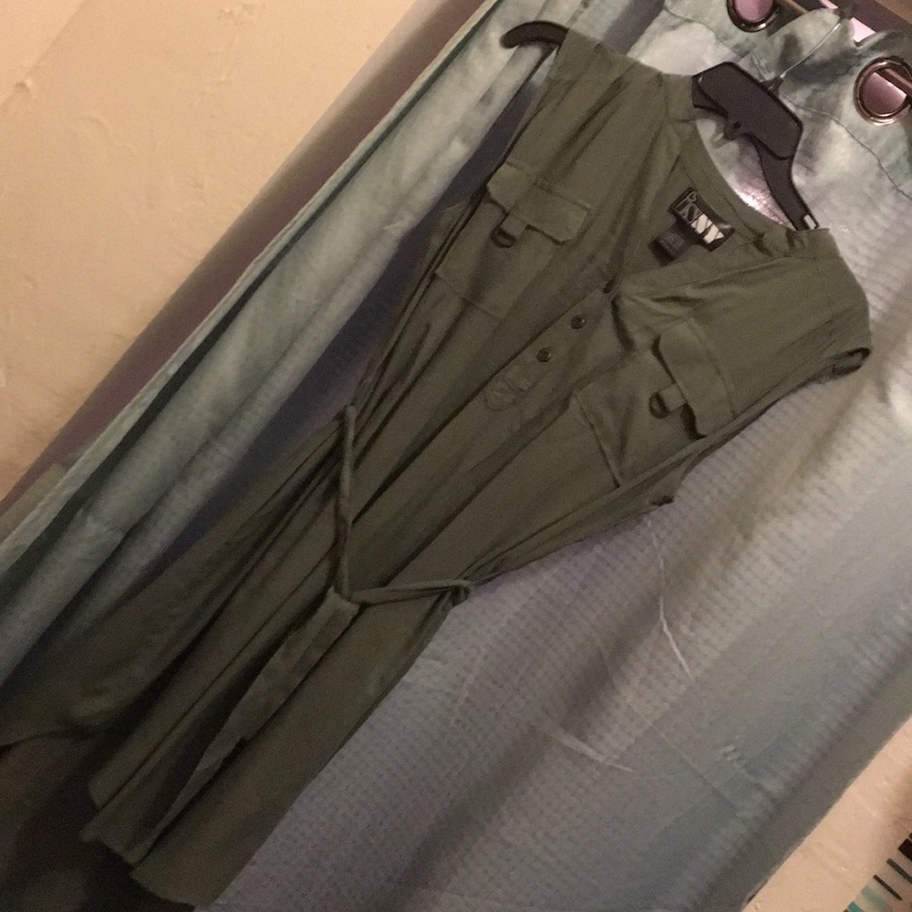 SOLD button down sleeveless shirt dress